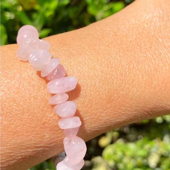 Rose Quartz Lava Stone Bracelet - Picture 2 of 12